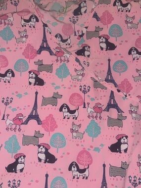 Pink Parisian Dog Print Top by GT performance